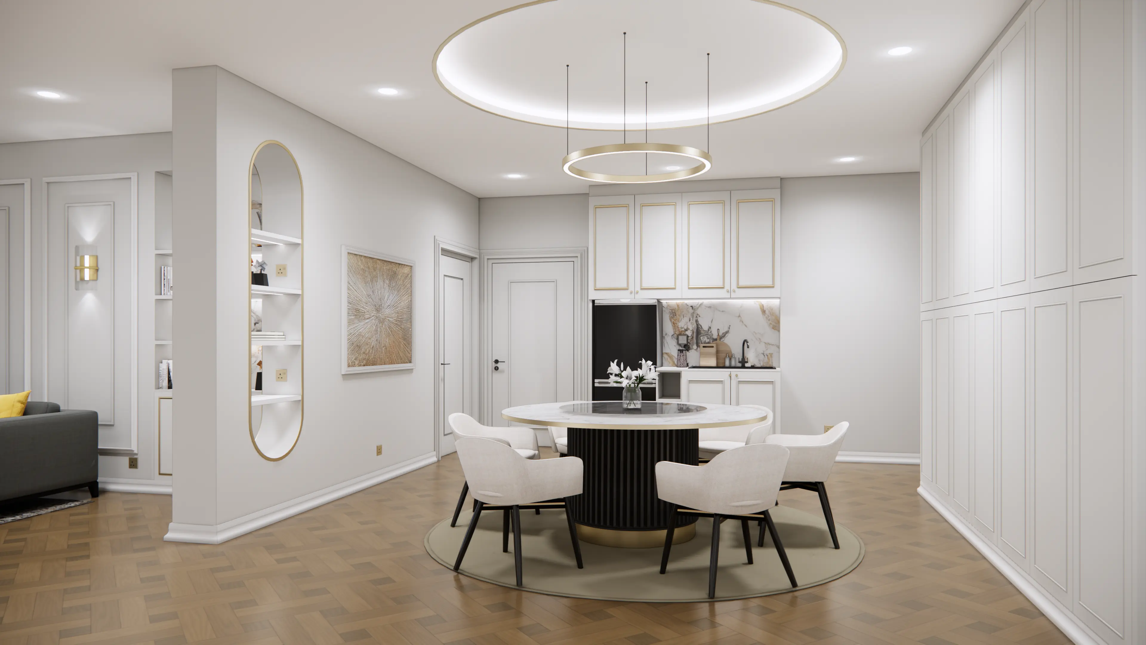 Living Room — Arched Mirror Detail