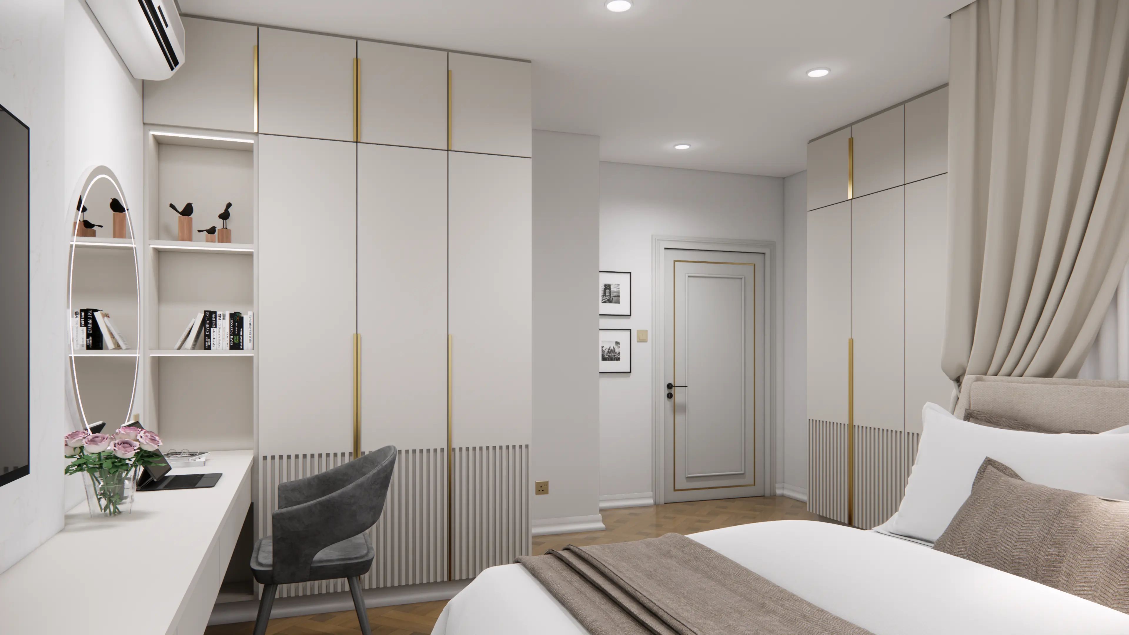 Single Bedroom — Study & Built-in Wardrobe