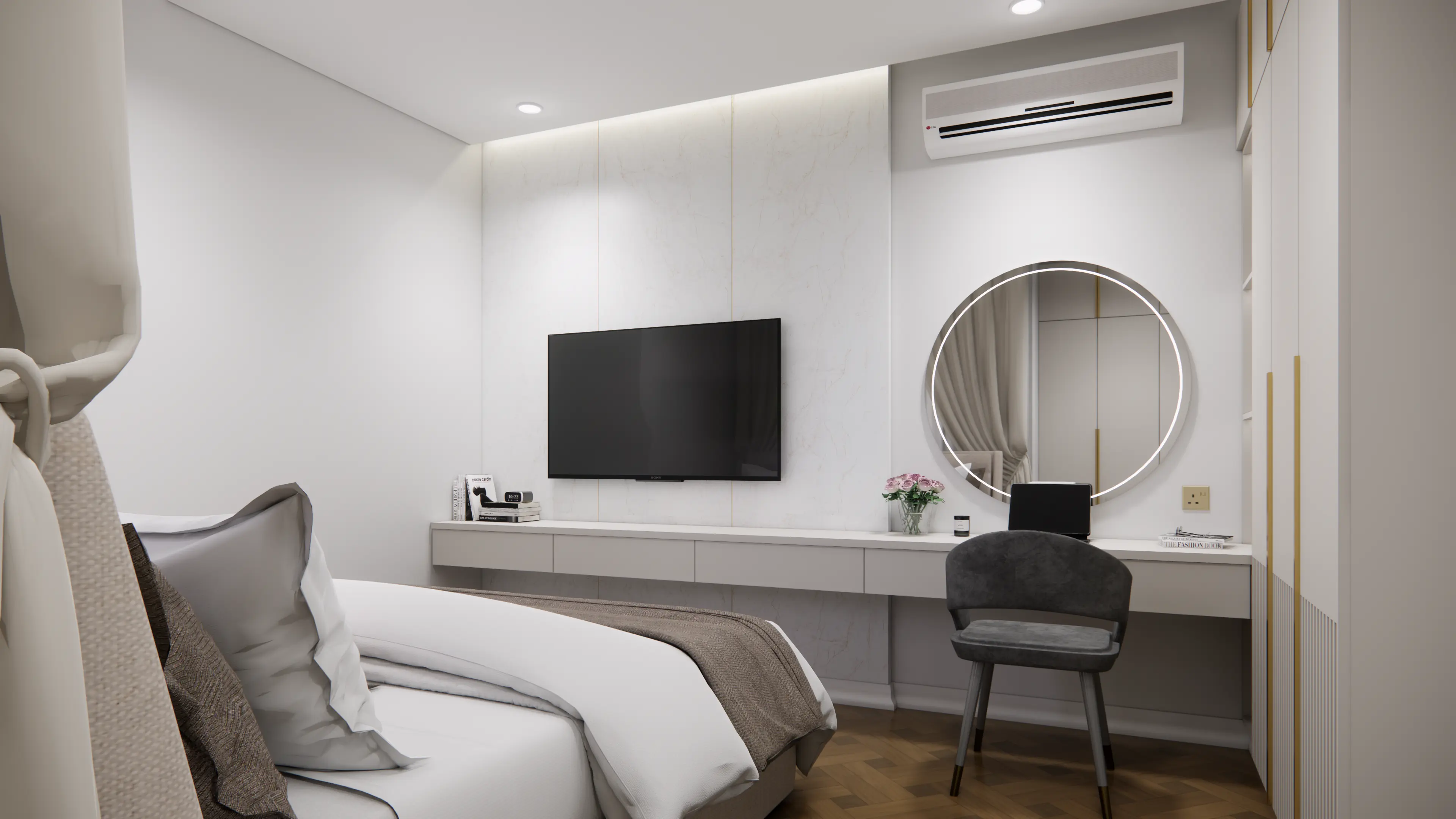 Single Bedroom — Bed View