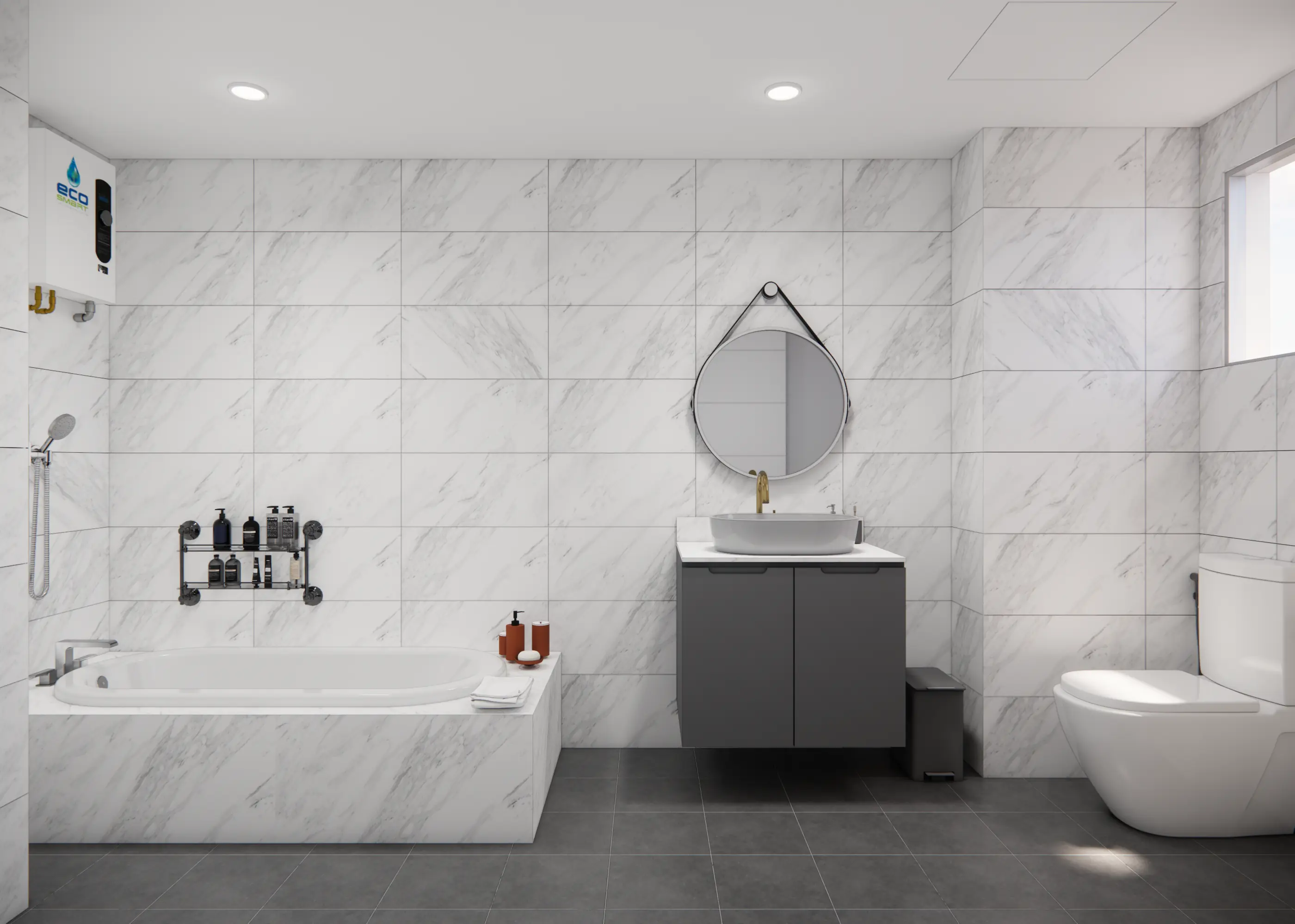 Common Bathroom — Clean White