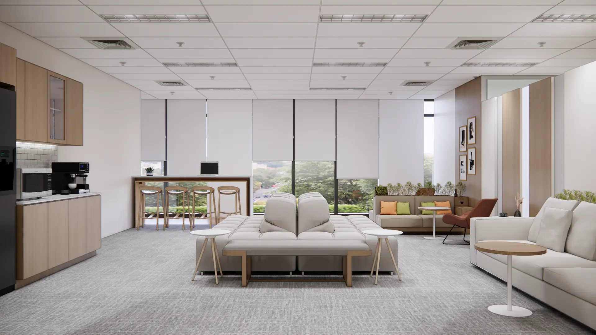 Breakout Area — Wide Lounge View