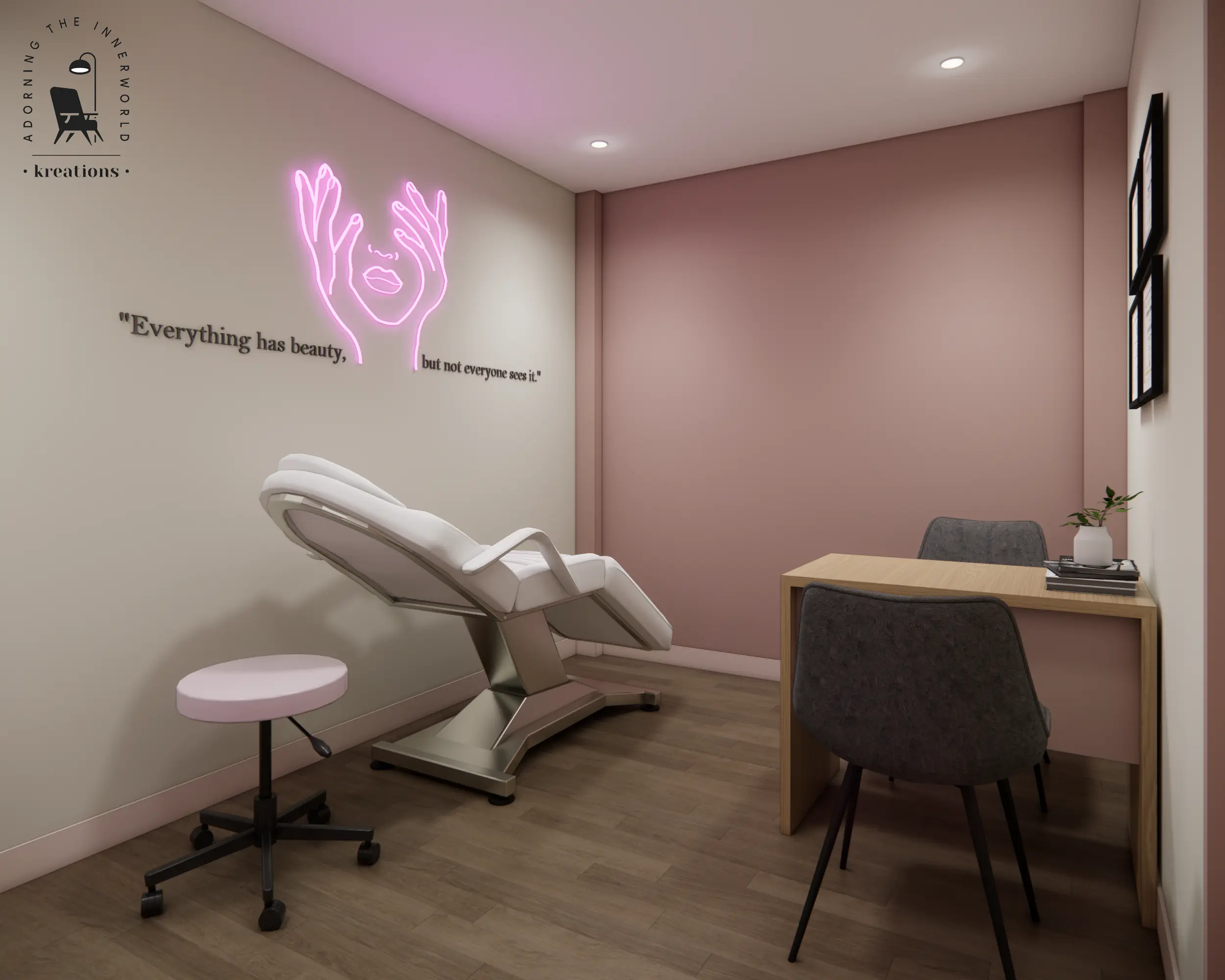Eyelash Room — Neon Sign & Treatment Chair