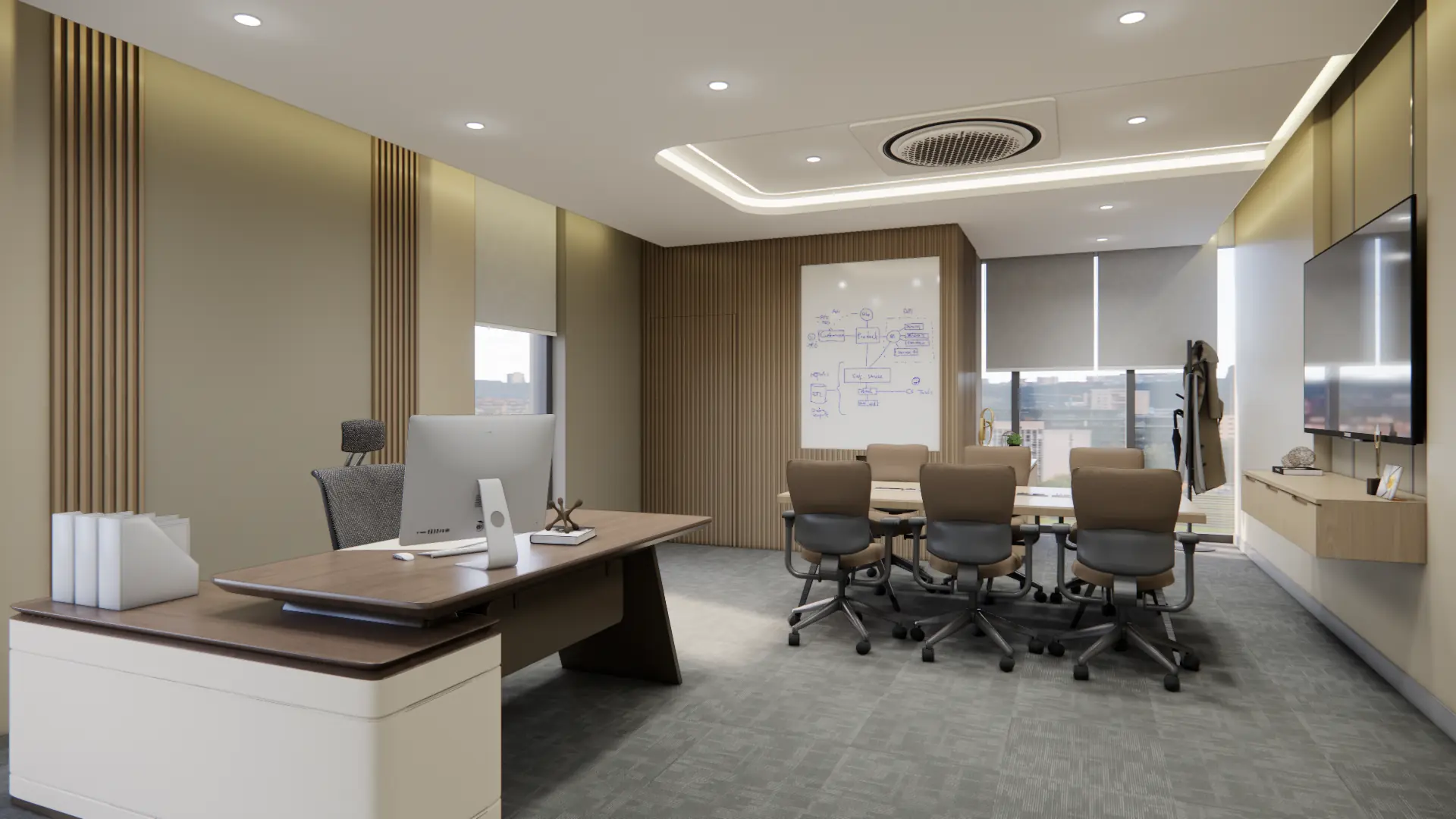 MD Room — Executive Desk & Meeting Table