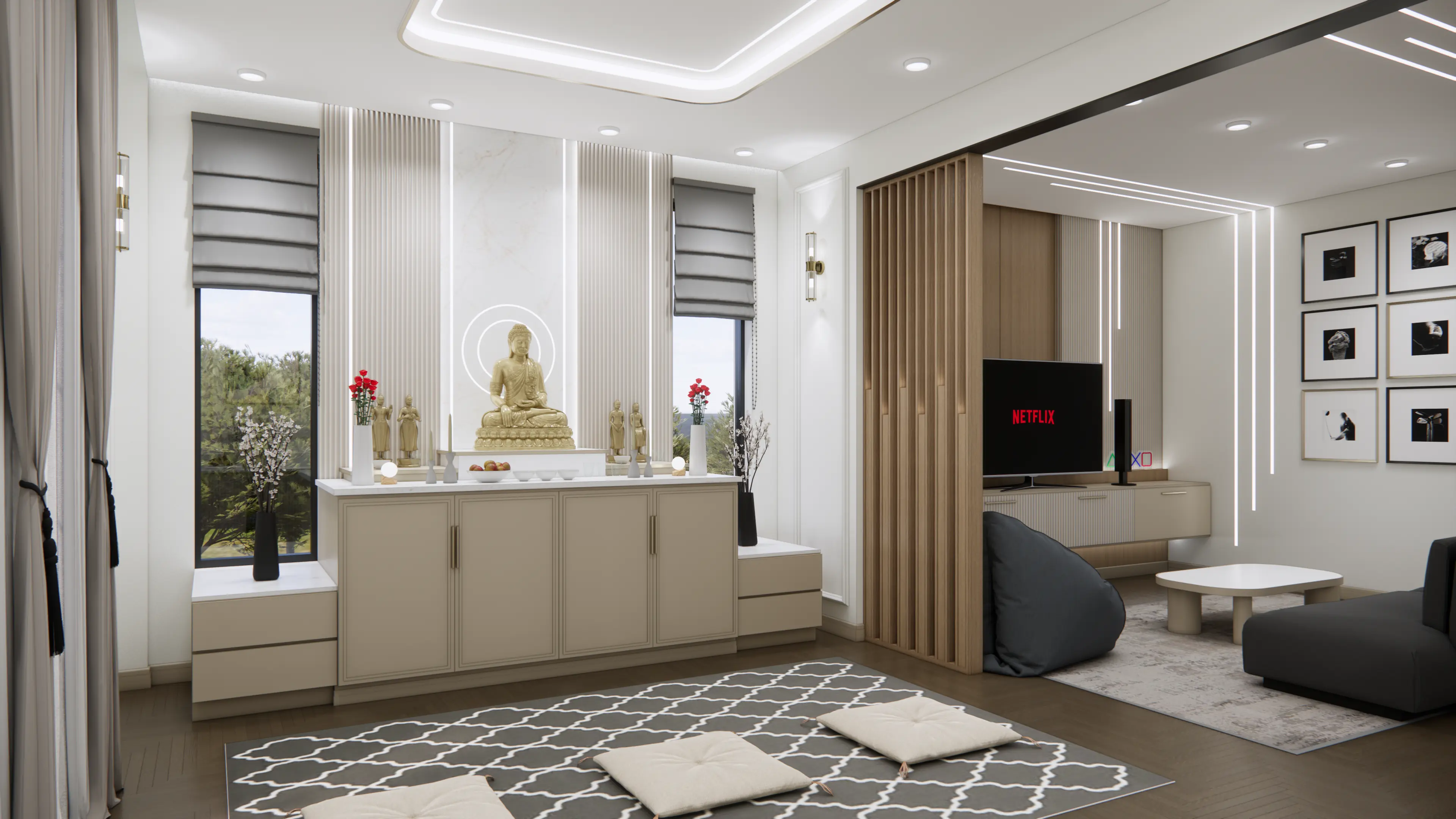 Shrine Room — Buddha Altar & Family Lounge