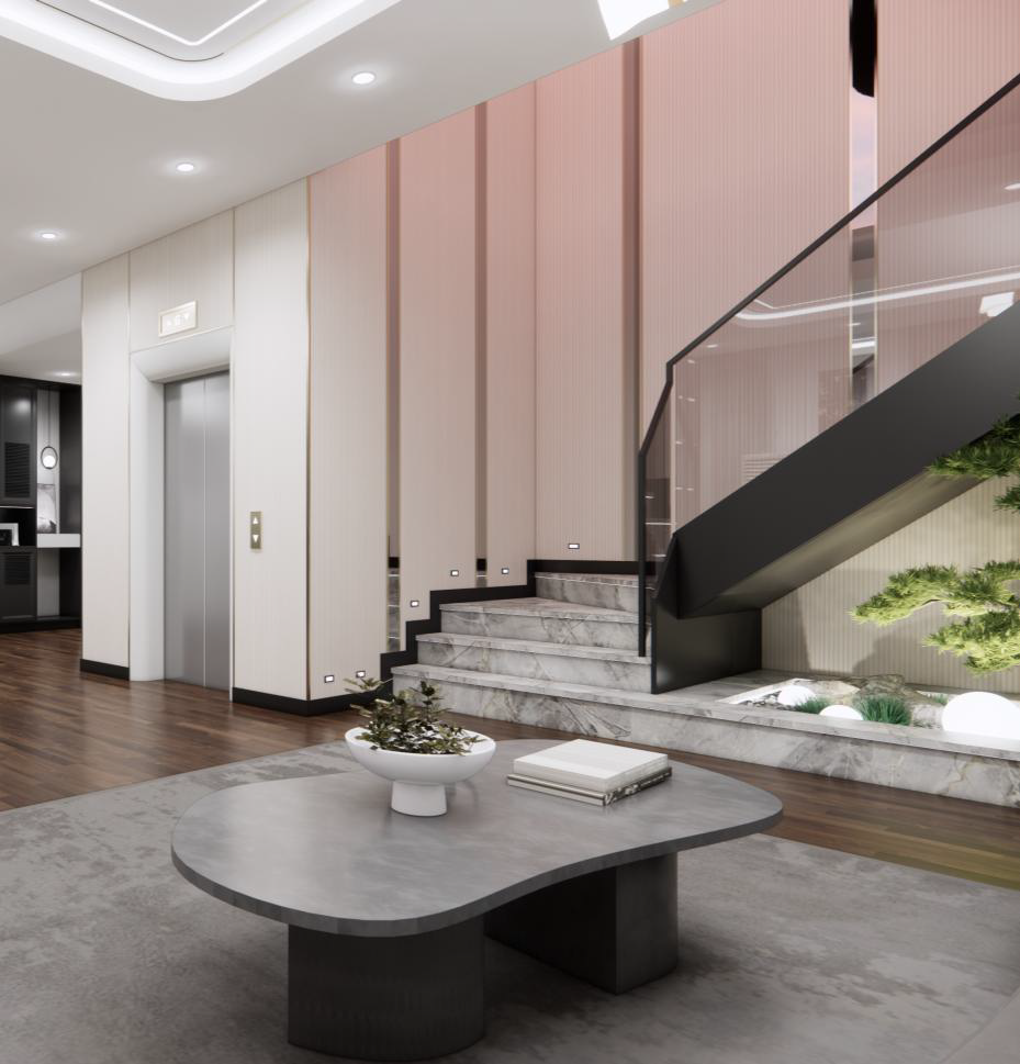 Foyer — Staircase & Bonsai