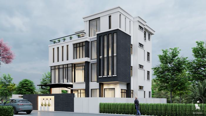 Exterior Day Render — Side View