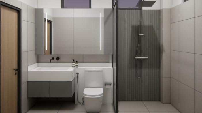 Bathroom 2 — Grey Tile