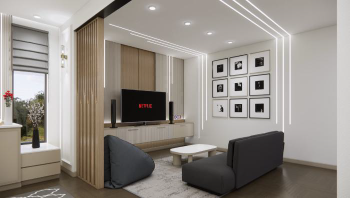 Kitchen — Wide View & Green Wall