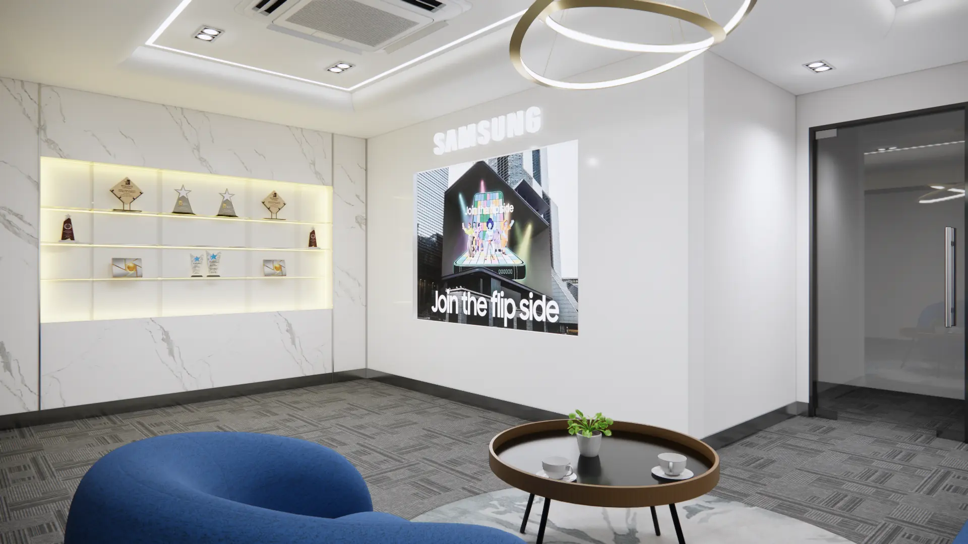 Reception — Waiting Lounge & World Map